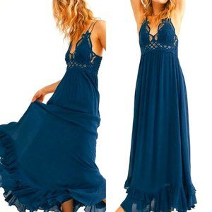 NWT Free People Adella Maxi Dress TURQUOISE Medium